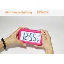 1pc Student Alarm Clock, Electronic Digital Desk Clock, Smart Multifunctional Clock With LED Backlight, Temperature, Calendar For Kitchen Timer Home Decor Room Decor