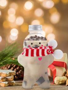 6pcs/2pcs Christmas Candy Storage Jars - Christmas Tree, Christmas Gingerbread Man Juice Bottles, Christmas Snowman Juice Bottles. Made Of High-Quality Plastic, Durable, Portable, And Carefully Designed In Christmas Tree, Gingerbread Man, And Snowman Shapes. - Transparent - View 7