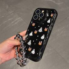 Set, 2-Piece Set, A Phone Case Printed With Exquisite Halloween Patterns + Lanyard, Suitable For Apple 11/12/13/14/15/16/16e /Pro /Plus/ProMax/MINI/ Suitable For Family, Friends, Children, Holiday Gifts, Birthday Gifts, Halloween Gifts, Christmas Gifts, Friends, Valentine's Day Love Gifts