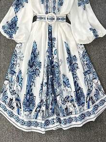 休闲时尚中长度假连衣裙