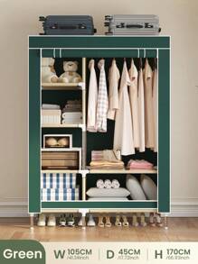 This Wardrobe Is 41.34 Inches Long, Approximately 105 Cm. It Can Be Quickly Assembled Without Tools, Usually With Detailed Instructions. Disassembly Is Also Very Easy, Making It Convenient To Move And Store. The Fabric Part Can Be Cleaned Regularly To Keep It Tidy.