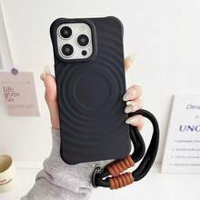 Imitation Of Liquid Wireless Charging Mobile Phone Case With Lanyard For Compatible With IPhone 16 16Plus 16Pro 16Pro Max 15 15Plus 15Pro 15Pro Max /14/14Pro Max/14 Plus/14Pro/13/12/11 This Is A Mobile Phone Case With Wireless Charging Function And A Soft Feel With Lanyard That Is Perfect For Men And Women To Wear Outdoor Sports - Pink - View 4