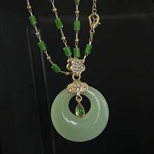 1pc New Fashionable Beauty Waist Jade Necklace For Women, Lock Style With High-Grade Quality, And Elegant, Perfect For Festival Gifts, Birthday Gifts, Party Accessories, Etc. - Green - View 10