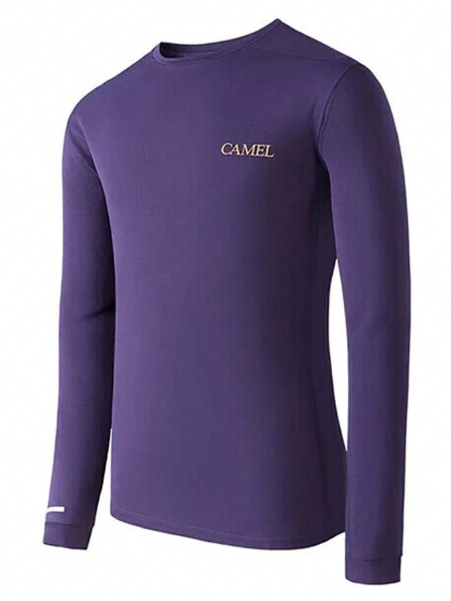 CAMEL CROWN Men's Quick-Drying T-Shirt Long Sleeve Autumn And Winter Lightweight Running Sports Fitness Long Sleeve - Mulberry Purple Red - View 1