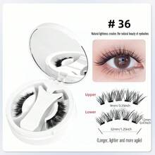 C&Litangel - Magnetic False Eyelashes, Easy To Put On In 3 Seconds, Natural And Light False Eyelashes 3D Magnetic False Eyelashes Set, Reusable, No Glue Required, Waterproof And Natural Effect, Double-Layer Design, Easy To Wear Eye Makeup, 4/8 Pieces Optional, First Choice For Beginners, Suitable For Easter, Travel Parties And Festivals - màu đen - Xem 4