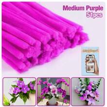 51 件/套超值装 DIY 管道清洁器散装带教程视频，适合花朵，60 种颜色加密雪尼尔茎，适合返校季节，30 厘米彩色管道清洁器工艺用品彩色雪尼尔茎，管道清洁器毛绒金属丝茎有线扭棒发带，价格实惠，质量好，漂亮，非常适合商务 Ganda Ng Kulay 质量好，颜色不一样 - 彩色 - 查看 25