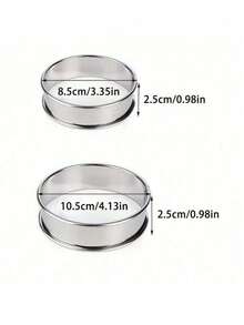 2pcs Stainless Steel Double Horn Shaped Cake, Cookie, Egg, Burger Baking Mold - Silver - View 12