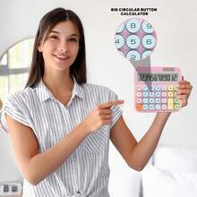 Pink Calculator, Standard Calculator 12 Digit With Large LCD Display And Big Buttons,Pink Office Accessories Women Desk, Cute Office,School, Home, Business(Colorful Pink)