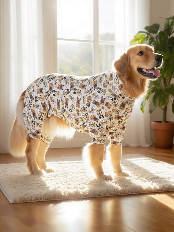 Dog Pajama, Dog Recovery Suit, Dog Costume, Dog Jumpers, Dog StuffUltra, Dog Outfits, Dog Clothes, Dog Accessories, Puppy Pajama, Puppy Clothes, Puppy Accessories, Puppy Outfits, PJ For Small Medium And Large Dog Breeds, Soft And Stretchable, All Over Print-Plutus Dog Bulldog, S-6XL