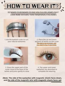 1对磁性假睫毛，半截式，无需胶水，短款磁性假睫毛，打造自然猫眼妆效，可重复使用，适用于睫毛嫁接，尤其适合眼皮较厚的人士、美妆博主，也可作为礼物赠送。 - 半眼睫毛 - 查看 4