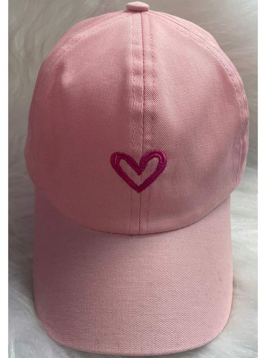 BONÉ INFANTIL ROSA - BORDADO CORAÇÃO - 4 A 10 ANOS - Rosa Bebê - Visão 1