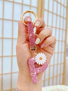 闪亮水钻字母钥匙扣 - 幸运水晶吊坠，闪亮合金饰物，适用于包包和背包 - 生日和特殊场合的完美礼物，钥匙链环包包背包饰物汽车挂件女士女孩礼物，钱包和手提包配件，字母表首字母 A-Z - 彩色 - 查看 16