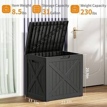DRATO 150 Gallon Outdoor Storage Box, Large Waterproof Deck Box, Lockable Resin Storage Container With Reinforced Support Patio Cushions, Garden Tools,-Resistant Outdoor Chest(Black) - Black X - 查看 11