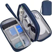Dual Layer Waterproof Shockproof Electronics Organizer Bag, Portable Travel Charger Cable USB Drive Earphone Storage Pouch For Holiday Travel, Outdoor Activities Cable Organizer Charger Accessories Travel Essentials