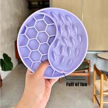 Supet 1pc Pet Dog Cat Lick Mat With Sticky Edges - Relieve Anxiety, Keep Dogs Busy, Eliminate Boredom. Multifunctional Silicone Anti-Choke Slow Feeder Bowl & Lick Mat, Suitable For Pet Training. - Multicolor - View 5