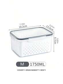 9pcs/Set Food Storage Containers With Drain Baskets And Lids - Leak-Proof, Fridge, Reusable Multi-Purpose Kitchen Storage Boxes For Fruits, Vegetables And Food. 3 Containers, 3 Drain Baskets, 3 Lids. - Multicolor - View 13