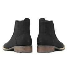 Men's Business Shoes, Casual Embroidered Short Boots, Retro Men's Boots - màu đen - Xem 3