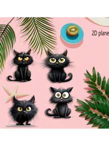 10 piezas de adornos colgantes de madera con diseño de gato negro, adornos navideños de madera hechos a mano con patrones de gato negro, decoraciones artesanales para Navidad, Halloween, Acción de Gracias - Ideales para fiestas, cumpleaños, fiestas temáticas, celebraciones de Año Nuevo