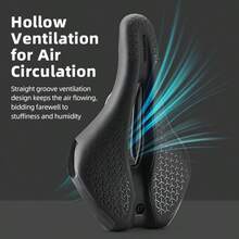 ROCKBROS 1PC Road Mountain Bike Saddle: Comfortable Hollow Bicycle Cushion, Race Saddle & Refreshing Cycling Accessories - Black - View 3