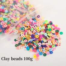 1pc Clay Bead Polymer Bracelet Making Kit, Contrast Color Solid Rainbow Soft Clay, Suitable For Teenage Girls DIY Friendship Beaded Jewelry Crafts, Gift Summer, School