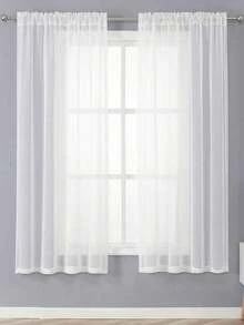 1pc Minimalist Style Pure White Sheer Curtain