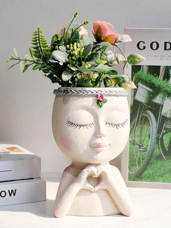 1pc Meltset Face Planters Pots Head Unique Face Flower Pot Head Planter For Indoor Plants Cute Small Succulent Pots Indoor Plant Pot With Drainage Home Decor Vase Room Decor Flower Vase Glass Vase