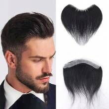100% Human Hair Toupee For Men, PU Material Hairline Topper, Suitable For Receding Hairline, Natural Hairline Replacement System - Multicolor - View 2