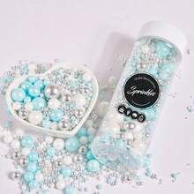 130克/4.59盎司混合装珍珠糖粒，适用于蛋糕装饰，糖果珍珠，适合婚礼派对装饰，圆形白色、亮金色、银色珍珠糖粒，可用于冰淇淋、纸杯蛋糕、烘焙、奶油、生日派对等。 - 彩色 - 查看 18