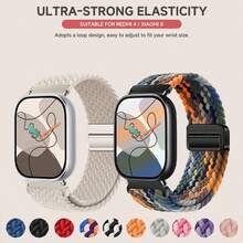 Magnetic Braided Nylon Loop Band Compatible With Xiaomi Redmi Watch 4 5 Strap Adjustable Sport Replacement Bracelet Mi Band 9 8 Pro - Miband 8pro/9pro/Redmi Watch 4/5 - View 1