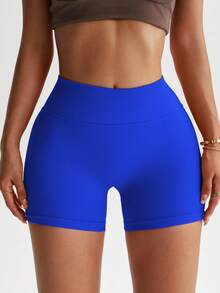 TCVC Quần short thể thao yoga nữ, thân thiện với da và đa năng, độ co giãn cao, giúp nâng đỡ vòng bụng, thích hợp cho yoga trong nhà/ngoài trời và mặc thường ngày vào mùa hè. - Xanh đậm - Xem 3