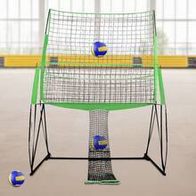 Volleyballnetz Trainingssystem, Tragbares 3-in-1 Volleyball Netz mit Tragetasche, Höhenverstellbar Volleyball-Rebounder für Hinterhof-Schlägerteam Solo-Trainingsgeräte, 2.44 * 3.35 M - Grün - Übersicht 4