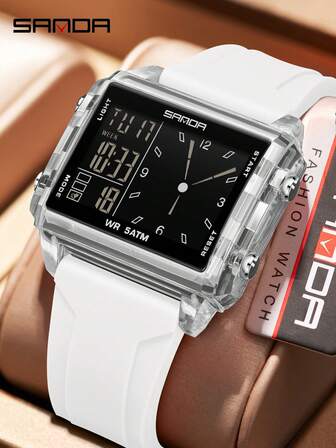 SANDA. SANDA 6273 Fashion Electronic Watches For Man Luminous Calendar Waterproof Clock Outdoor Sports Casual Ladies Digital Wristwatch