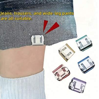 1/2個 パンツ裾クリップ - 目立たない パンツ裾固定クリップ、裾上げ不要、ズボンの裾上げ、サンハット/バケットハットのコード固定にも使えます、パンツ丈短縮用の目立たない固定クリップ、パンツ裾のたるみ防止、縫製不要の隠れたバックル式裾留め具、パンツ裾のたるみ防止ヘミングバックル