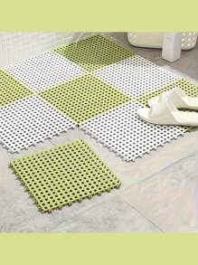 10 Pieces/Set Of TPE Bathroom Mats, Bathroom Shower Mats, Plastic Hollow Waterproof Swimming Pool Mats, Interlocking Floor Tiles With Drainage Holes, Bathroom Grid Mats, Bathroom Two-Color Non-Slip Mats, Shower Room Safety Non-Slip Mats, Bathroom Accessories, Non-Slip Shower Mat Module Interlocking Mats, Pools, Terraces, Balconies, Kennels, Poultry And Colored Grid Mats.