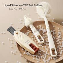 Philips Avent 9 In 1 Bottle Brush Set - Baby Bottle Cleaner Kit With Silicone Brush, Nipple Brush, Straw Brush, Drying Rack, Bottle Cleaning Tool For Home And Travel