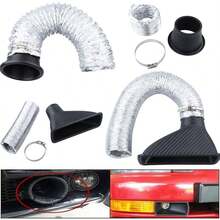 Car Carbon Pattern Air Inlet - Front Bumper Intake Pipe, Heat Dissipation - Silver - View 6