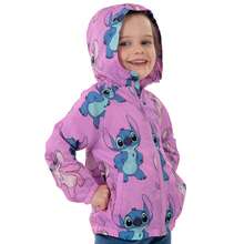 Lilo & Stitch Chaqueta Disney Stitch, chaqueta impermeable para niñas Lilo y Stitch, impermeable para niñas, impermeable Angel para niños - Lila Púrpura - Ver 2