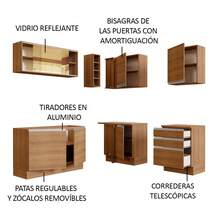 Cocina integral completa modular Madesa de esquina Glamy 329cm color marrón 02 con gabinetes y alacena diseño premium para espacios amplios - Marrón - Ver 4