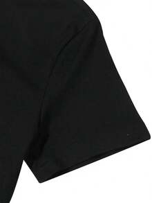 Men's Short Sleeve Casual Shirt, Urban Style Printed T-Shirt, Black And Yellow Arrow Design, Summer Look - 黑色 - 查看 4