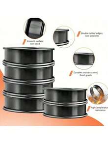 2pcs Stainless Steel Double Horn Shaped Cake, Cookie, Egg, Burger Baking Mold - Silver - View 9