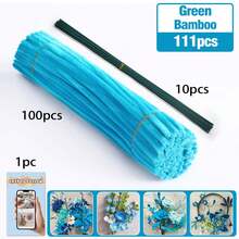 30厘米绿色花茎铁丝+视频教程，60色雪尼尔绒条，适合万圣节、返校季，30厘米彩色绒条手工材料，雪尼尔绒条，毛绒金属丝扎带，价格实惠，品质优良 - 彩色 - 查看 32