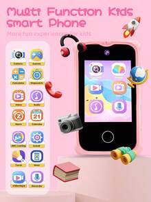 Kids Smart Phone For Girls Gifts Toddler Holiday Birthday Gift For Age 3 4 5 6 Year Old, Kids Cell Phone Toy With Touchscreen, Dual Cameras, Learning, Music Player, Games,Travel Toy Preschool Learning Toy For Kids