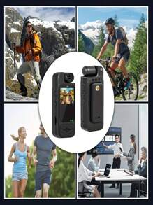 便携式 1080P 摄像机迷你机身摄像机高清 180° 视频红外夜视摄像机 - 黑色-2K - 查看 9