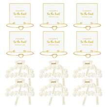 DEEKA 12 Pcs Bridesmaid Proposal Gifts, Pearl Hair Claw Clips & Bridesmaid Knot Bracelet Bachelorette Party Wedding Favors Bridal Party Present Hair Accessories Women(Gold Bracelets)Valentine's Day DFOJ - 金手鐲 - 查看 4