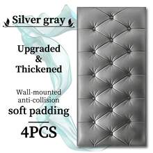 6 件 70 厘米 * 35 厘米 3D 自粘泡沫墙板，皮革贴面装饰防撞软垫壁纸，用于墙面覆盖房间床头板，防水、隔音、隔热、防撞墙面装饰房间装饰家居装饰壁纸墙纸浴室厨房墙贴墙贴个性化贴纸 - 彩色 - 查看 19