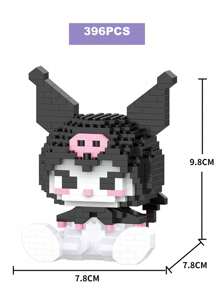 10 厘米 500 块 Sanrio 动漫 Hello Kitty My Melody Cinnamoroll Kuromi 积木礼物 Pochacco Pompompurin 积木卡哇伊卡通动漫人物迷你组装玩具积木生日礼物房间装饰 - 彩色 - 查看 9
