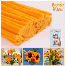 51 件/套超值装 DIY 管道清洁器散装带教程视频，适合花朵，60 种颜色加密雪尼尔茎，适合返校季节，30 厘米彩色管道清洁器工艺用品彩色雪尼尔茎，管道清洁器毛绒金属丝茎有线扭棒发带，价格实惠，质量好，漂亮，非常适合商务 Ganda Ng Kulay 质量好，颜色不一样 - 彩色 - 查看 32