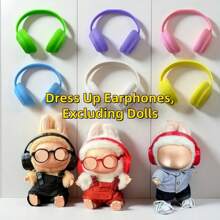 3pcs Doll Accessories Set: Shoes + Glasses + Headphones, Multiple Colors Available, Compatible With LABUBU – Perfect Gift For Christmas, Halloween & Birthdays (Doll Not Included)