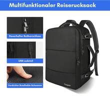 Taygeer Cabin Bag Fits Easy Jet 45*36*20 / Ryanair 40*30*20, Airline Approved Underseat Travel Backpack With Laptop Compartment, Carry On Luggage - Black - View 8