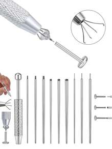 4PCS-10PCS/Set Piercing Taper Ball Grabber Tool For Changing Jewelry - 14G 16G 18G 20G Threadless/Internal Thread/External Thread Piercing Taper Stretching Kit For Ear/Nose/Navel/Nipple/Lip/Eyebrow/Tongue - Multicolor - View 16